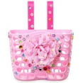 thumbnail image 1 of MINI-FACTORY Kid's Bike Basket, Cute Flower + Bling DIY Crystal Stickers Bicycle Front Handlebar Basket for Kid Girls (Pink Flower), 1 of 5