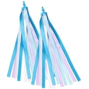 MINI-FACTORY Kids Bike Streamers Bicycle Scooter Front Handlebar Tassel Ribbon Decoration for Girls - Blue