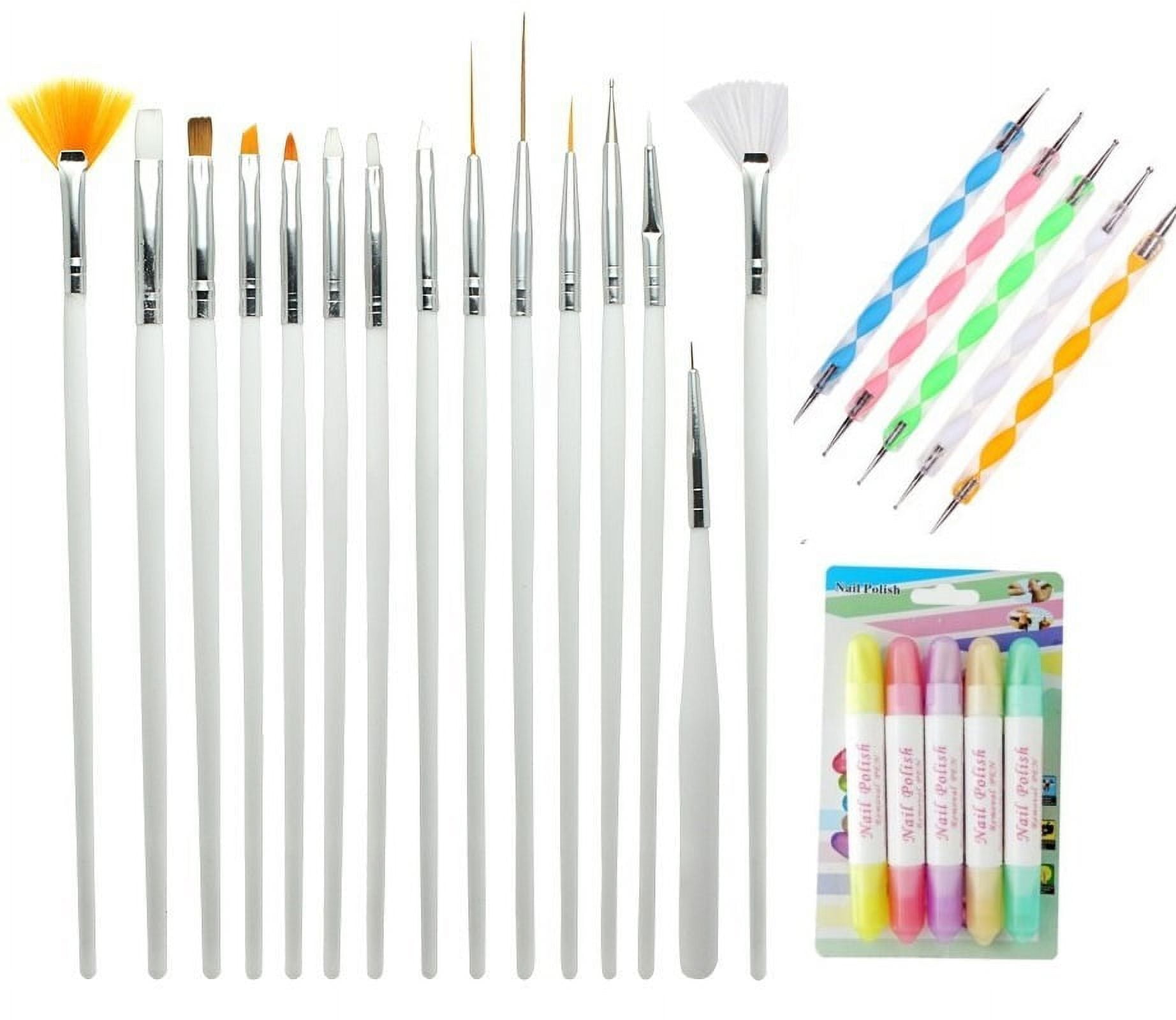 6pcs Nail Art Brushes Set-Lansteen Nail Brushes For Nail Art Kit Nail Tips Art  Design