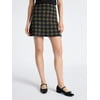 Free Assembly Women's Fit and Flare Plaid Mini Swe