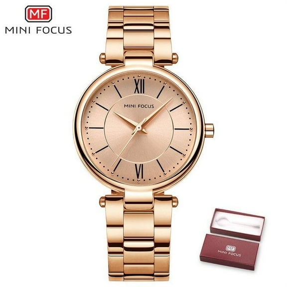 MINI FOCUS Brand Luxury Fashion Women Watches Waterproof Gold Stainless Steel Ladies Quartz Watch Relogio Feminino Montre Femme