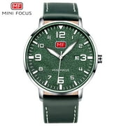 MINI FOCUS Fashion Mens Wristwatch Quartz Wrist Watch Men Waterproof Black Leather Strap Luxury Brand Watches Relogio Masculino