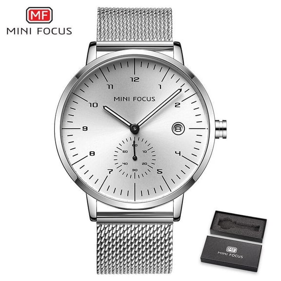 MINI FOCUS Fashion Mens Watches Top Brand Luxury Quartz Watch Men Waterproof Stainless Steel Relogio Masculino Reloj Hombre Blue