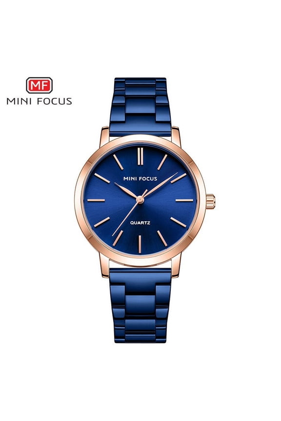 MINI FOCUS Fashion Women Watches Brand Luxury Casual Ladies Wristwatch Waterproof Stainless Steel Reloj Mujer Montre Femme Blue