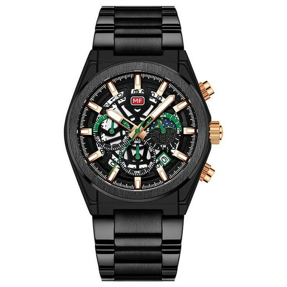 MINI FOCUS Luxury Brand Fashion Men Watches Stainless Steel Band Mens Wristwatch Quartz Watch Waterproof Relogio Masculino Blue
