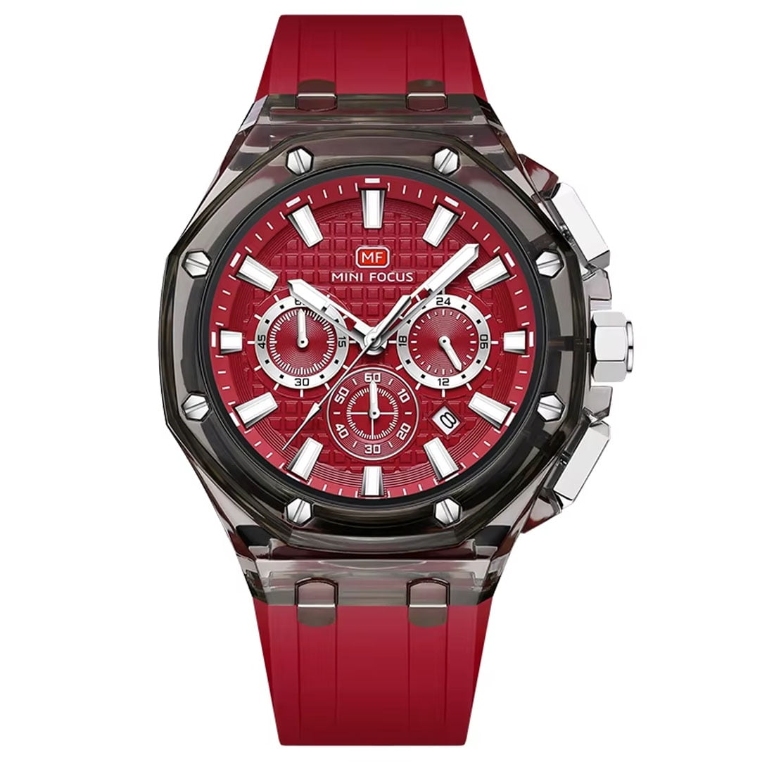 MINIFOCUS MINI FOCUS Men Sports Quartz Watch Small Dials Silicone Strap Luminous Hands Fashion Multifunctional Waterproof Watches