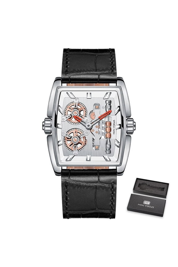 MINI FOCUS Mens Watches Top Brand Luxury Design Quartz Watch Wrist Men Stainless steel mesh belt or Leather Strap 31m Waterproof