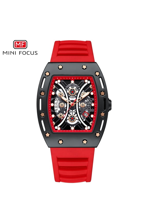 MINI FOCUS Quartz Watch Men's Calendar Window Luminous Silicone Strap Waterproof Watch
