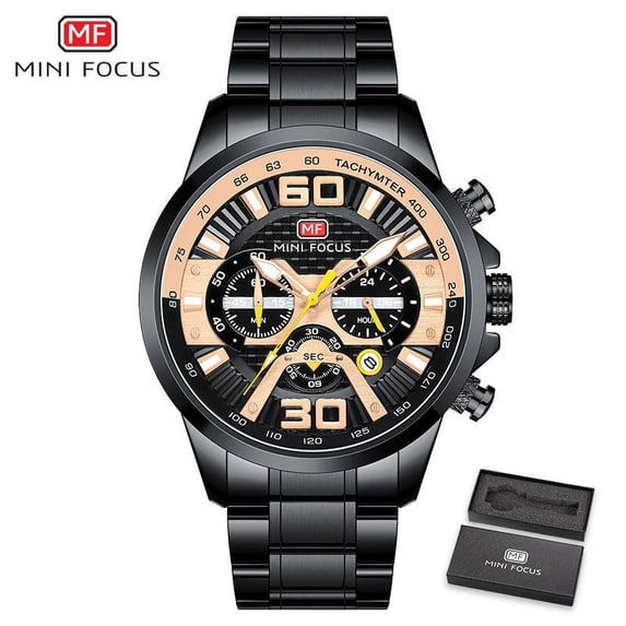 MINI FOCUS Wrist Watch For Men Stainless Steel Waterproof Sports Wristwatches Quartz Reloj Hombre Montre Homme Relogio Masculino