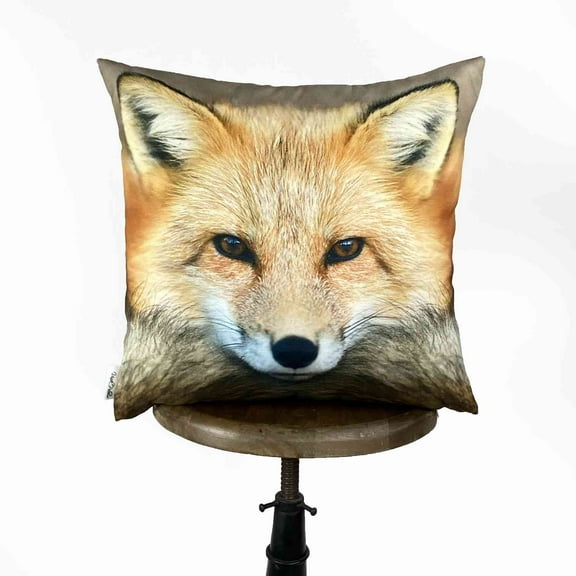 MINI: Fox | Pillow | Fox Decor | Throw Pillow | Wilderness | 8 x 8 | Forest Animal | Animal Lover | Tiny House Decor | Lumbar Pillow