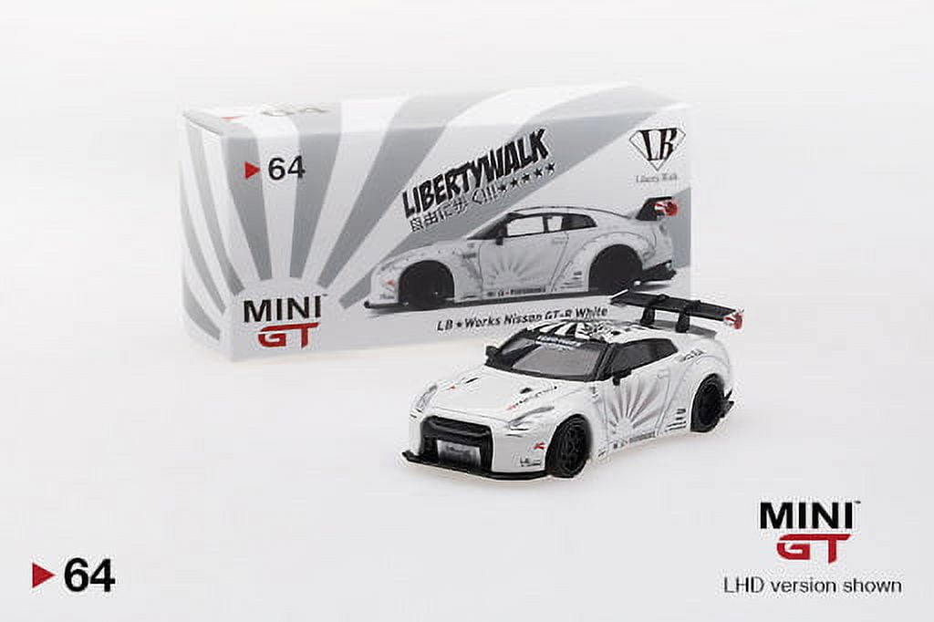 MINI GT 1:64 LIBERTY WALK LB WORKS NISSAN GT-R (R35) (WHITE) (USA  EXCLUSIVE) - MIJO EXCLUSIVES MGT00064-MJ