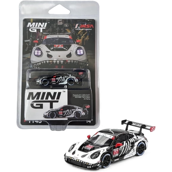 Porsche 911 GT3 R #77 "AO Racing Skeleton Rexy" GTD Pro IMSA "Petit Le Mans" (2025) Limited Ed 1/64 Diecast Model Car by Mini GT