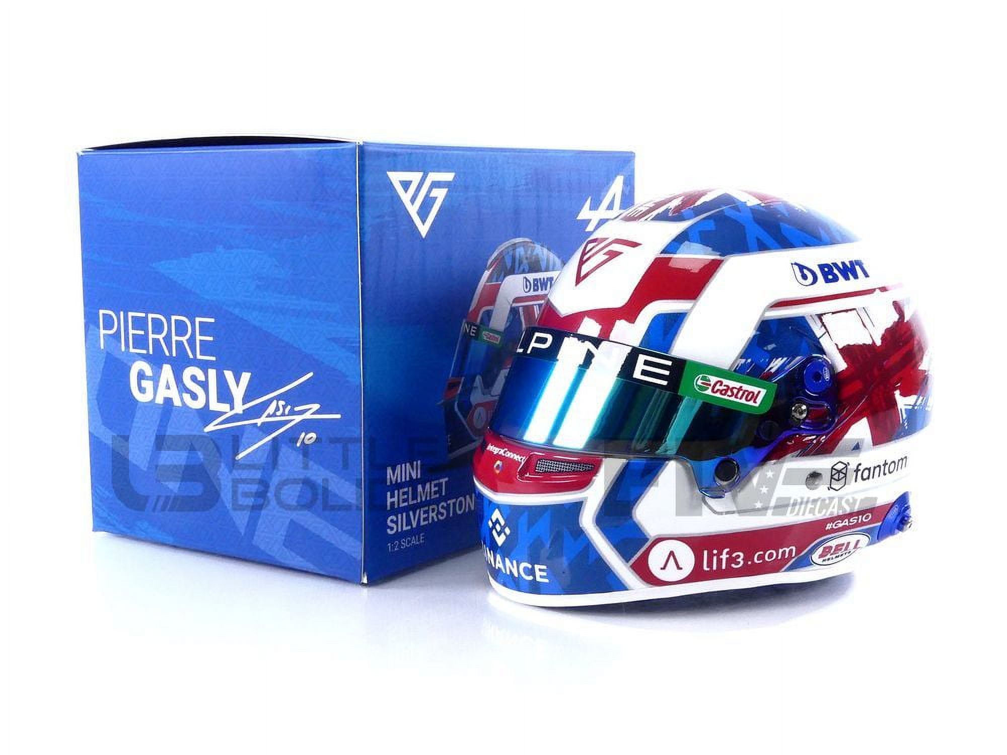 MINI HELMET 1 2 CASQUE Pierre Gasly Alpine Silverstone GP 2023 MINI HELMET 1 2 CASQUE Pierre Gasly Alpine Silverstone GP 2023