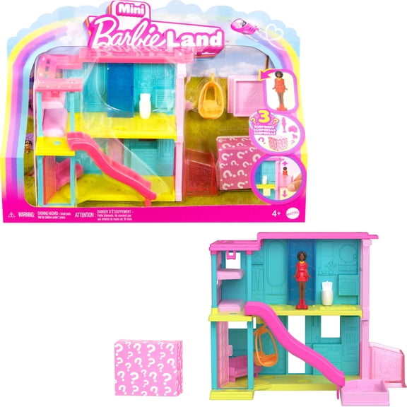 Barbie Mini Barbie Land DreamHouse Including 1.5-Inch Doll, Furniture & Accessories