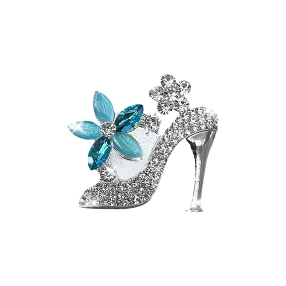 MINI High-Heeled Shoe-Shaped Car Air Freshener, Car Air Conditioning Outlet Perfume Holder, Waterdrop Stiletto Heels Interior Decoration, Blue