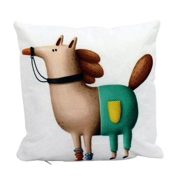 MINI: Horse wearing pants Pillow and Insert | 8 x 8 | Horse Lover | Animal Lover Gift | Cabin Decor | Tiny House Decor | Lumbar Pillow