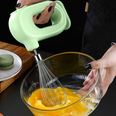 MINI Household Cordless Electric Hand Mixer USB Rechargable Handheld Egg Beater With 2 Detachable Stir Whisks 4 Speed Modes Baking At Home For Kitchen Lightweight Portable Green