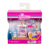 Barbie Mini BarbieLand Doll & Ice Cream Stand Playset with 1.5-inch Doll, Table & Accessories