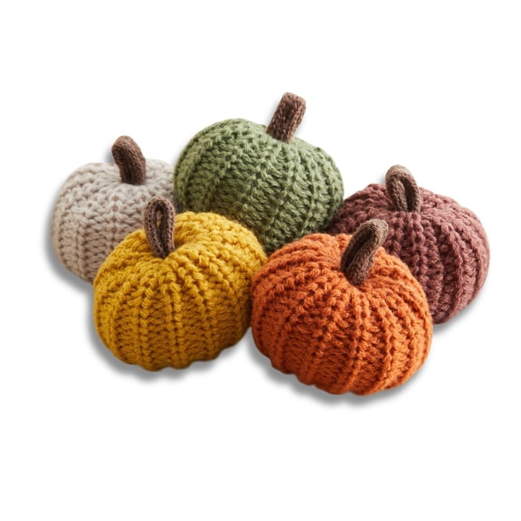 MINI Knit Pumpkins, Set of 5 (Autumn Set) | Fall Farmhouse Decor, Tier Tray Decor, Bowl Fillers, Gifts for Women