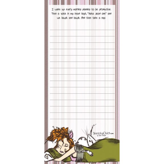 MINI LIST PAD, SKETCHY CHICS - NAPTIME