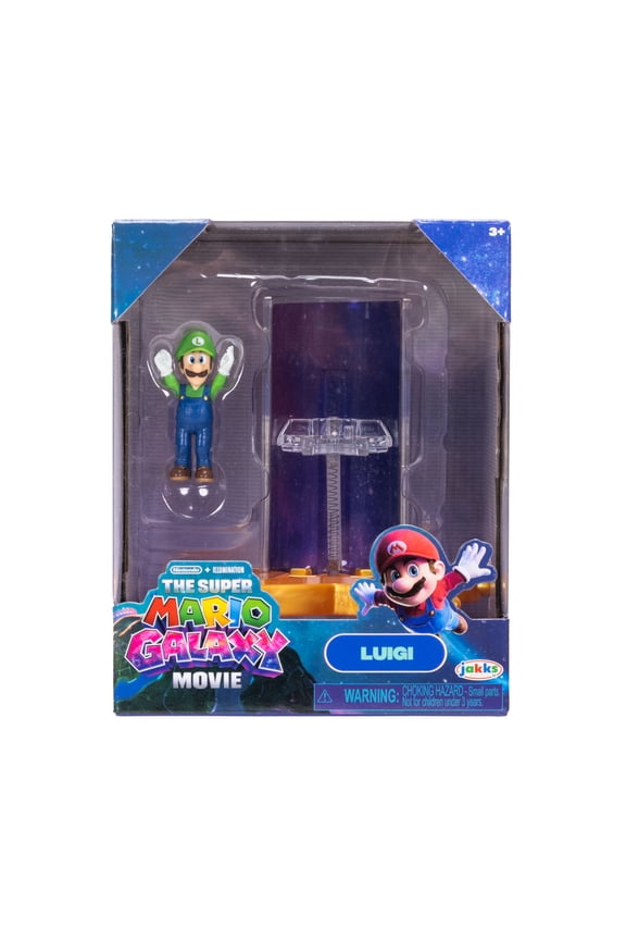 The Super Mario Galaxy Movie 1.5 inch Luigi Action Figure with Star Launcher Accessory