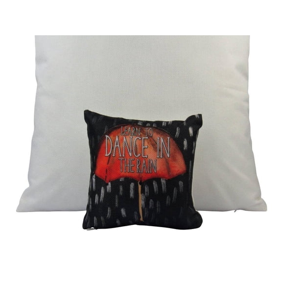 MINI: Learn to Dance in the Rain | Cover & Insert | Dance in the Rain | Throw Pillow | 8 x 8 | Home | Tiny House Decor | Lumbar Pillow
