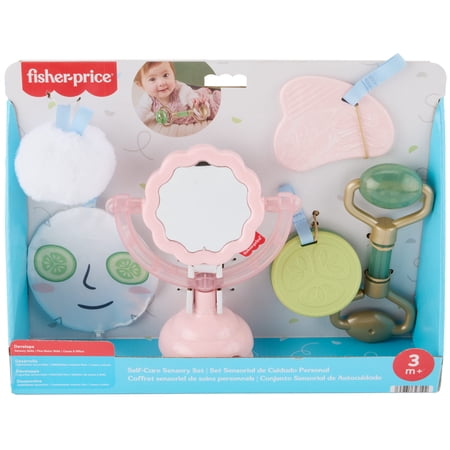 Fisher-Price Mini Me Moments Self-Care Sensory Set, 6-Piece Baby Rattle & Teether Toys