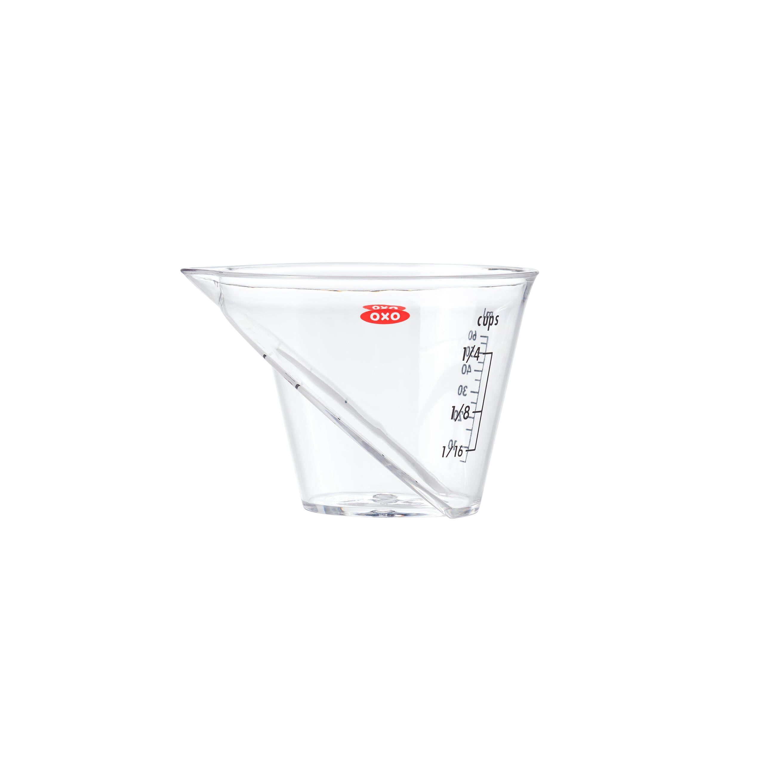 OXO 1/4 Cup Mini Angled Measuring Cup, Easy-Read Angled Liquid Measuring Cup for Cooking & Baking