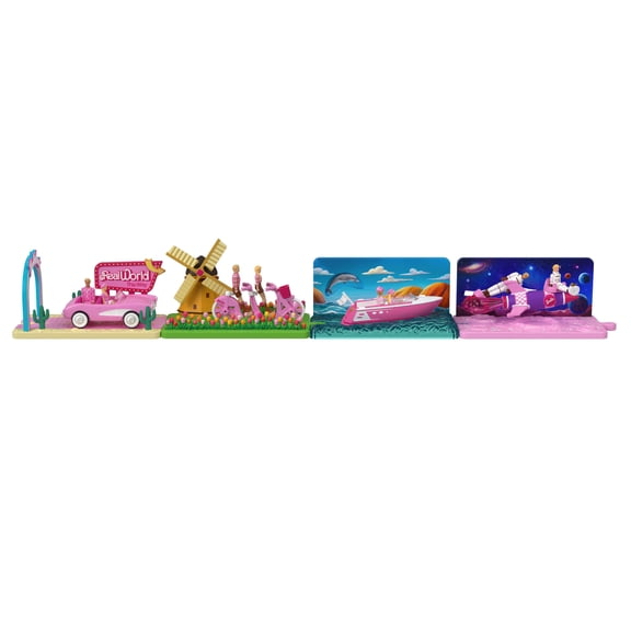 Barbie Mini BarbieLand Barbie The Movie Vehicle Collection, Includes 2 1.5-inch Dolls & Vehicles Inspired by the Film