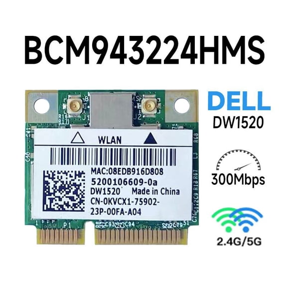 MINI PCI-E WIFI Card DW1520 BCM4322 Wireless AGN BCM94322HM8 Lfor DELL