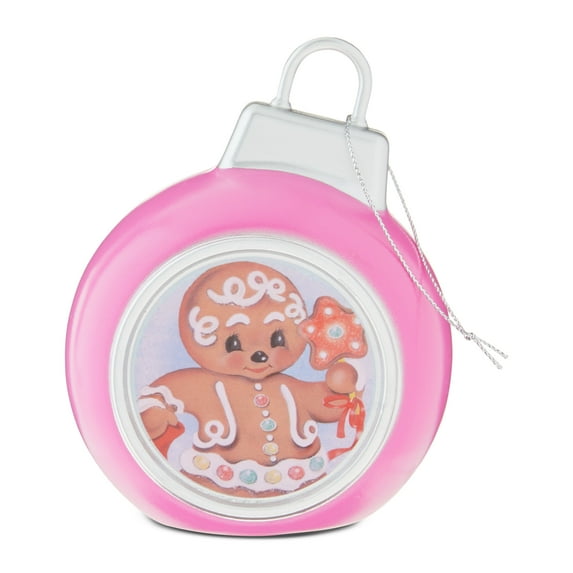 Mr. Christmas 5-inch Mini Pink Gingerbread Ornament