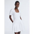 thumbnail image 1 of Scoop Women’s Pleated Mini Dress with Puff Sleeves, Sizes XS-XXL, 1 of 5