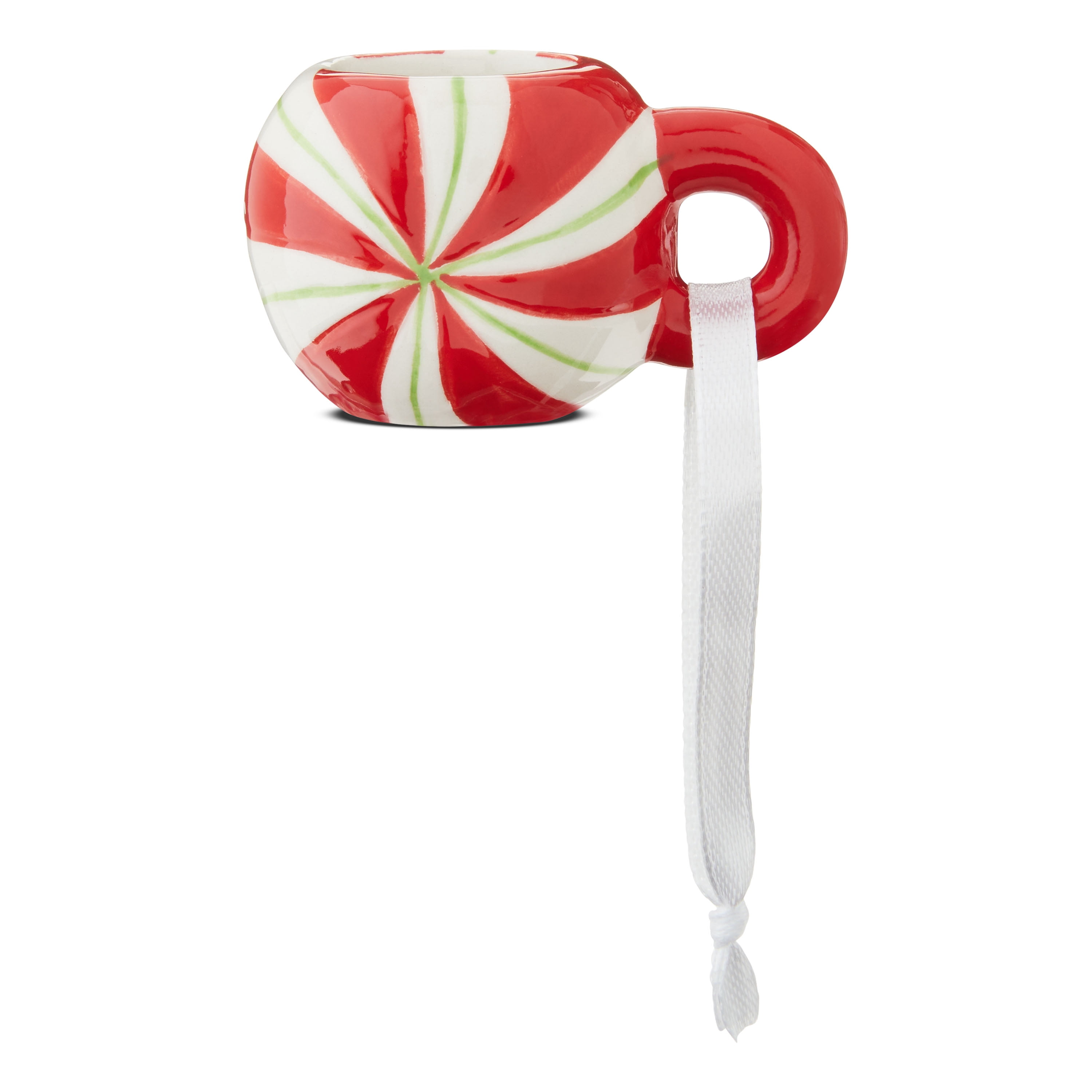 Mr. Christmas Mini Peppermint Mug Ornaments 1.5", Red