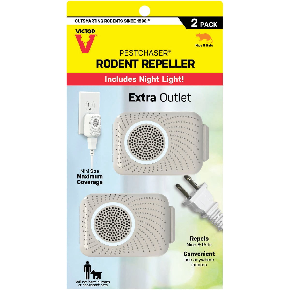 5-pack Woodstream Mini Pro Sonic Pest Chaser - Ultrasonic Rodent Repellent - 5 Pack — Residential Use, Standard Application