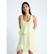 Devil Wears Prada Scoop Collection Women’s and Women's Plus Mini Ruffle Tank Dress, Sizes XS-4X