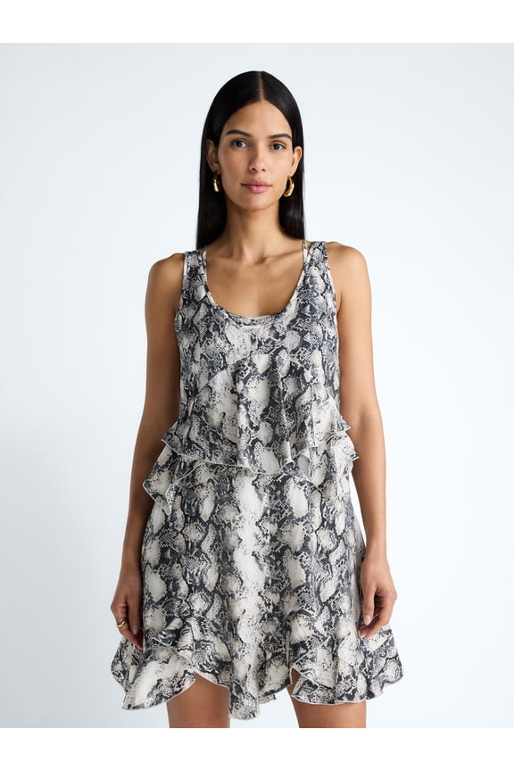 Devil Wears Prada Scoop Collection Women’s and Women's Plus Mini Ruffle Tank Dress, Sizes XS-4X