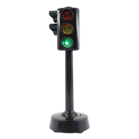 Mini Stop Light Desk Dcor with LED Lights, 1.81 x 4.84 in, Includes 3 Button Batteries
