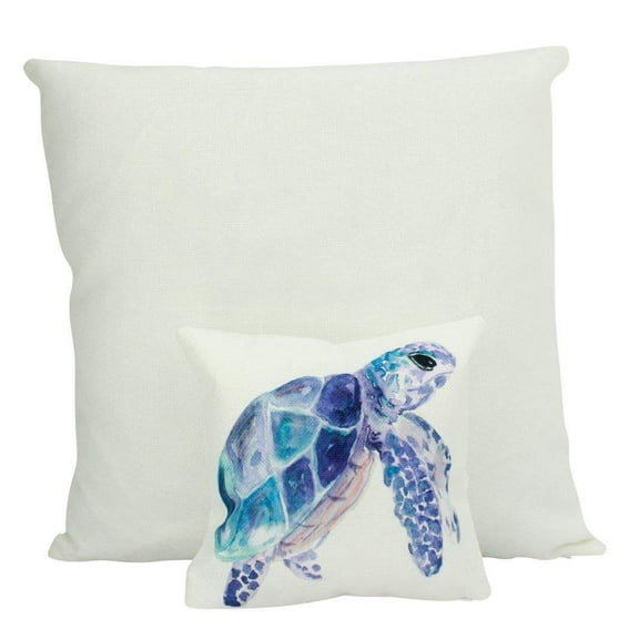 MINI Sea Turtle | Cover and Insert  | 8 x 8 | Under the Sea | Throw Pillow | Home Decor | Modern | Tiny House Decor | Lumbar Pillow