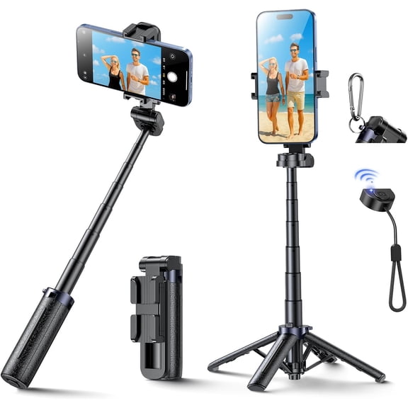MINI Selfie Stick for Phone,Portable Small Size Travel Compact Phone Selfie Stick with Detachable Bluetooth Remote Shutter for YouTube TikTok Vlogs Live Streaming Photography