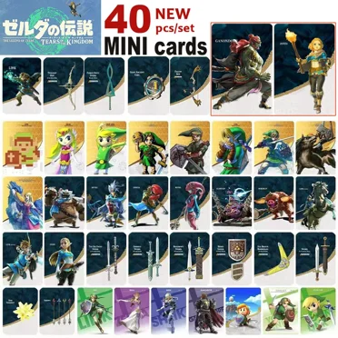 MINI Size Amiibo Cards NFC Cards Compatible With Zelda Breathe of The Wild & Zelda Tears of the Kingdom,40PCS/SET