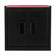 Hyper Tough Mini Tool Cabinet, 11.6 in, Steel, Black, Double Doors, Non-Slip Top Mat