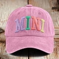 thumbnail image 1 of MINI Trucker Hat Vintage Embroidered Adjustable Baseball Cap, Two-Tone Ponytail Hat Gifts for Mothers Day Outfits Pink One Size, 1 of 3