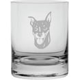 thumbnail image 1 of MINIATURE PINSCHER Dog Themed Etched 10.25oz Crystal Rocks Whisky Glass, 1 of 1