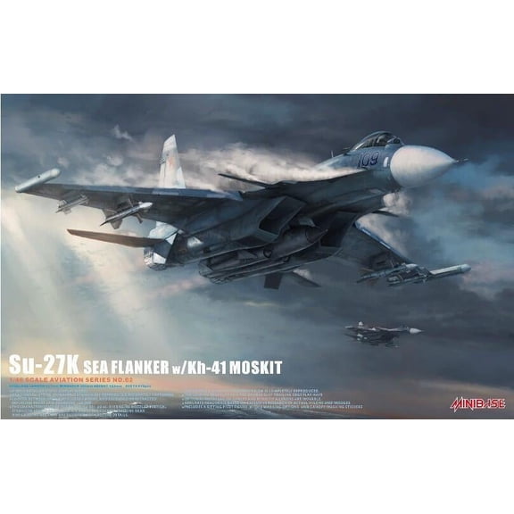 MINIBASE 8002 1/48 Scale Su-27K Sea Flanker w/Kh-41 Moskit Assemble Model Kit