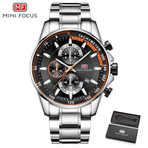 MINIFOCUS Luxury Men Watches Stainless Steel Men's Wristwatch Men's Quartz Watch's Waterproof Blue