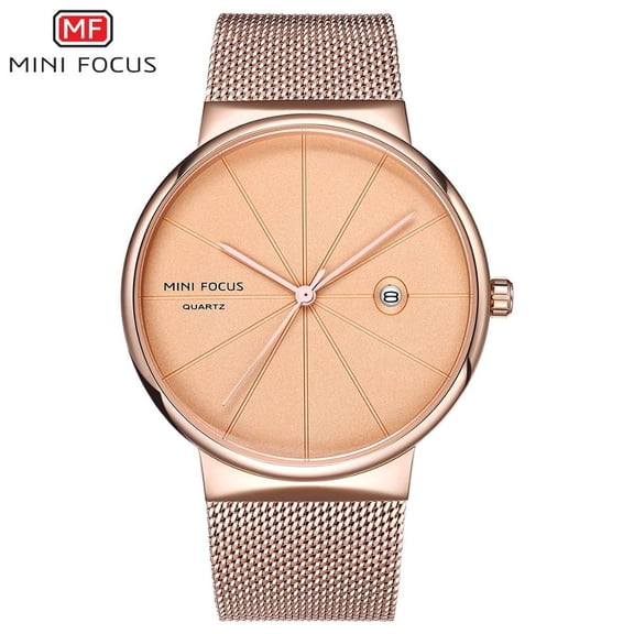MINIFOCUS Men's Watches Quartz Waterproof Stainless Steel Mesh Belt