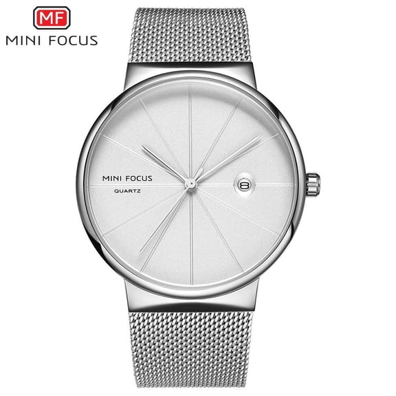 MINIFOCUS Men's Watches Quartz Waterproof Stainless Steel Mesh Belt