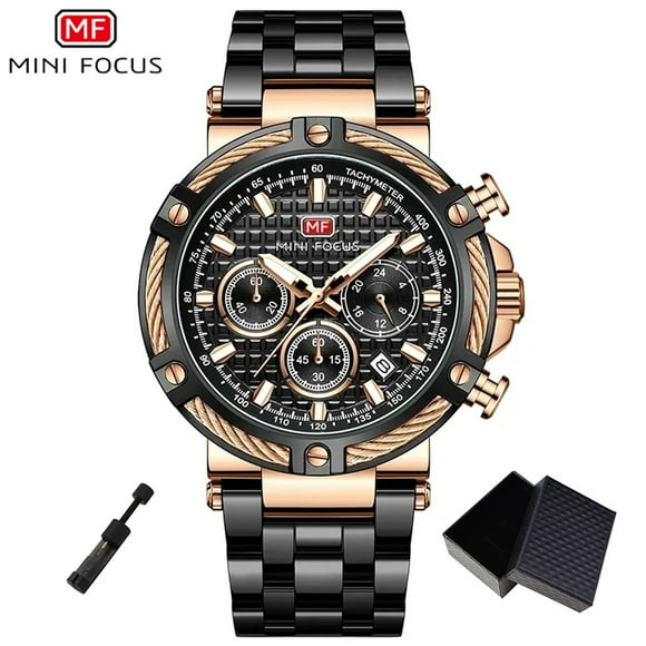 Stainless Steel Luxury Sport Chronograph Quartz Luminous WithWatch for Men 24-hour Fashion Mens Watches
