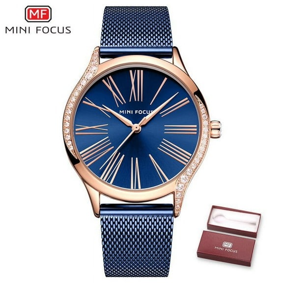 MINIFOCUS Women's Watches Brand Luxury Fashion Ladies Reloj Dress Stainless Steel Mesh Steel Band Relogio Feminino Montre Femme