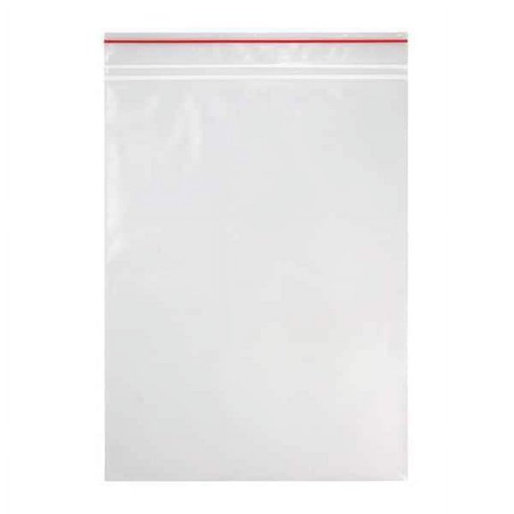MINIGRIP RED LINE MGRL4P0810 Reclosable Poly Bag Double Zipper Seal 10" x 8", 4 mil, Clear, Pk1000
